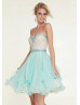 Strapless Sweetheart Beaded Short Chiffon Prom Dress